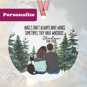 custom cat memorial ornament metal, personalized tortie cat ornament, remembrance ornament gift, tortoiseshell cat owner, cat loss keepsake