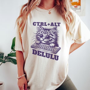 Funny cartoon meme top, comfort color shirt, y2k silly meme t-shirt, retro cartoon tee, weirdcore shirt, mental health shirt for cat lover