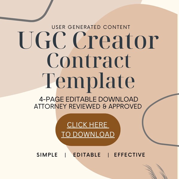 UGC Creator Contract Template UGC Template UGC Contract User