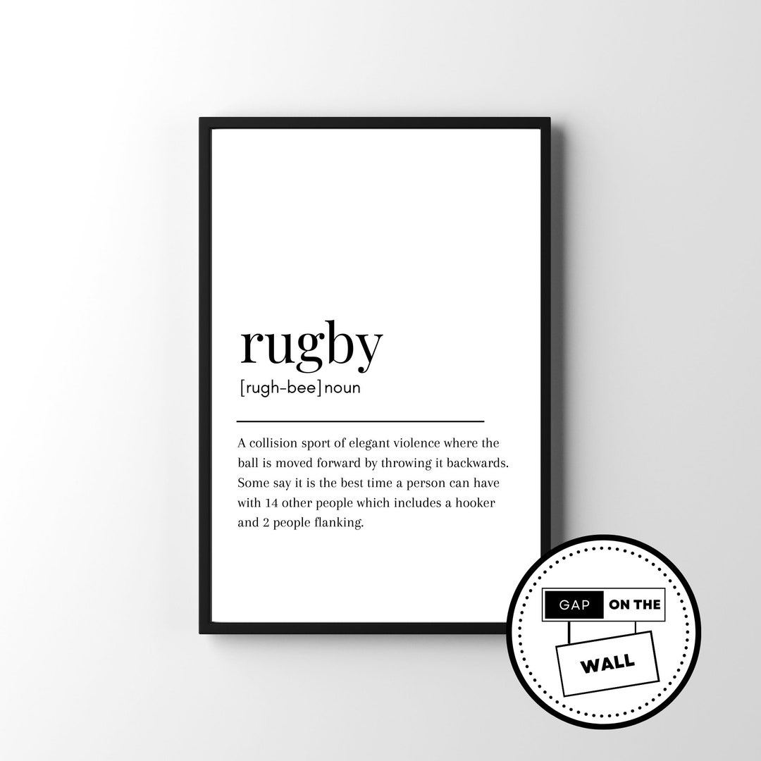 Rugby Definition Print Rugby Fan Rugby Gift Etsy