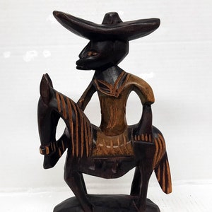 Hout Aboriginal, houtsnijwerk cadeau voor vriend houten collectible man en paard houtbewerking vintage snijwerk voor houtsnijwerk collectie