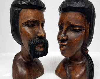 Wooden Busts, African Wood Art, Tribal Art, Carved Busts,  African Vintage, African Art, Swahili Gallery Art, Aboriginal Art