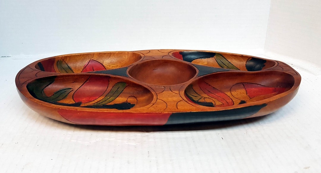 Vintage Nut Bowl, Wood Nut Bowl, Carved Nut Bowl, Nut Tray, Mixed Nut