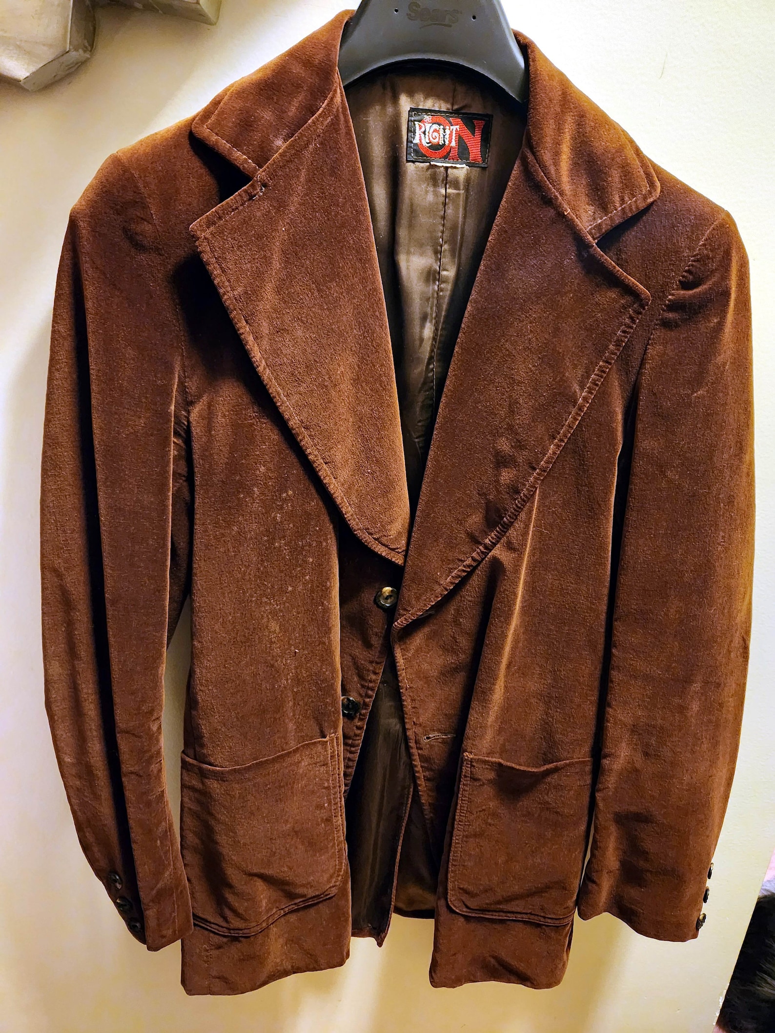 Men's Vintage Grey Corded Velvet Jacket 46/48 XL