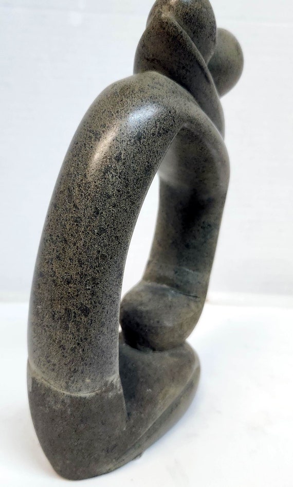 抽象的な石のアート、ヴィンテージの石の彫刻、コレクターの彫刻