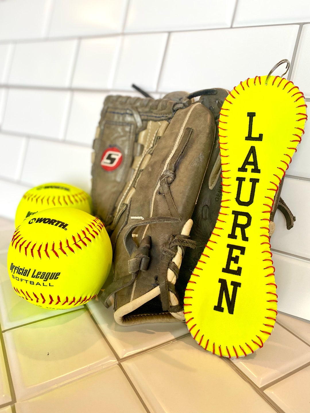 Softball Bag Tags, Gift for Softball Player, Mother's Day Gift