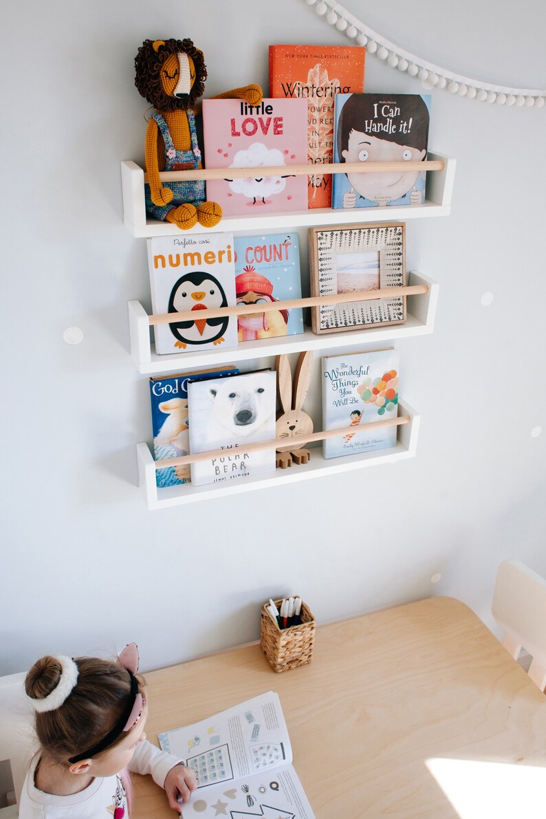 One Nursery Wall Shelf for Kids Room Floating Shelf Decor Etsy