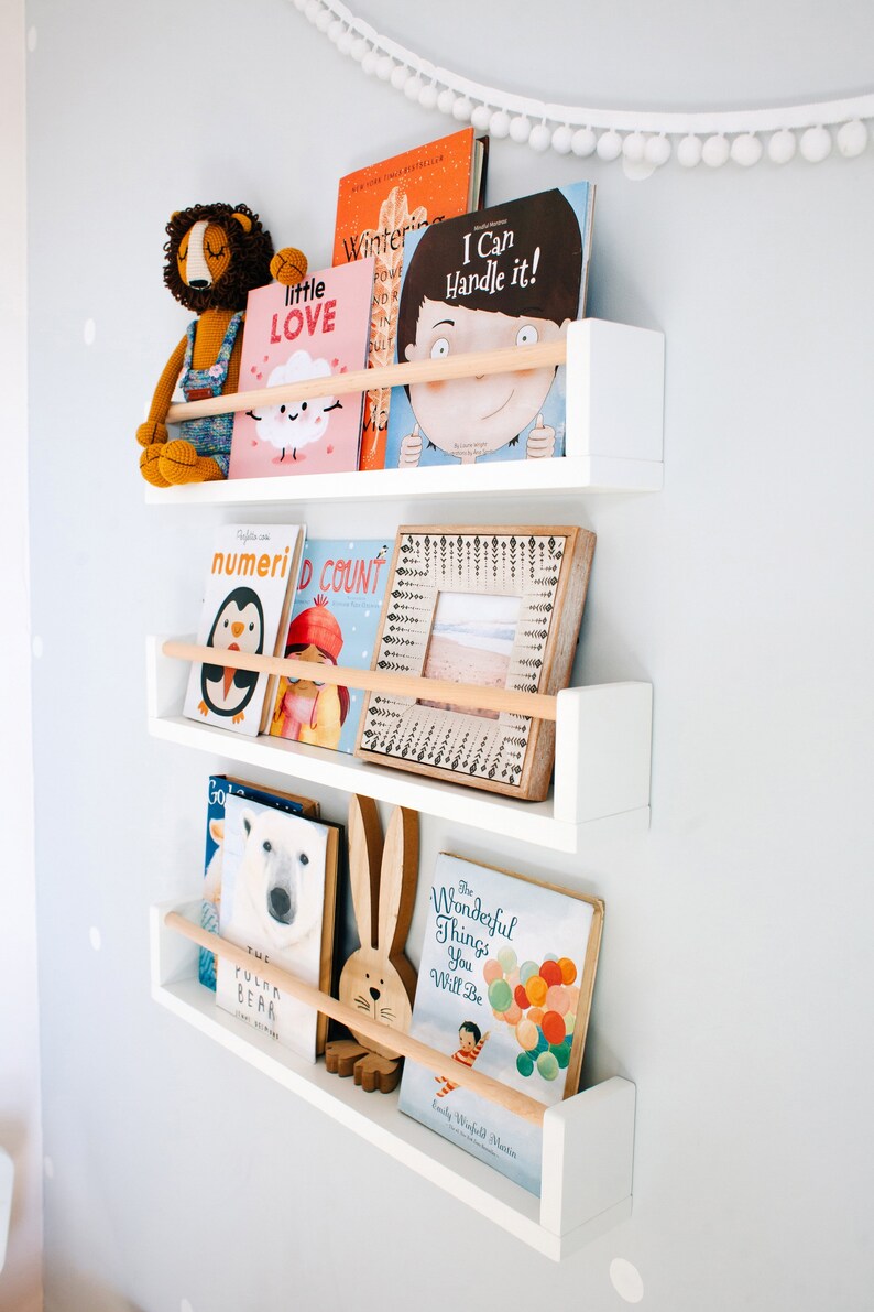 One Nursery Wall Shelf for Kids Room Floating Shelf Decor Etsy