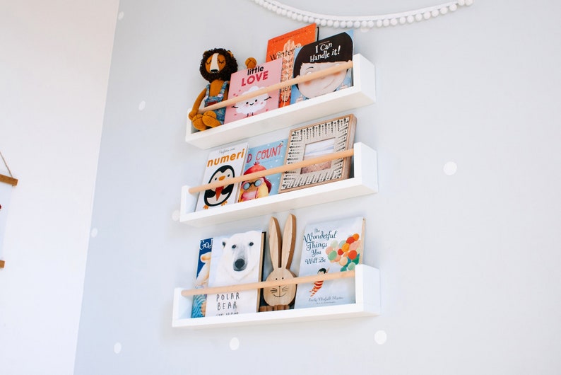 One Nursery Wall Shelf for Kids Room Floating Shelf Decor Etsy