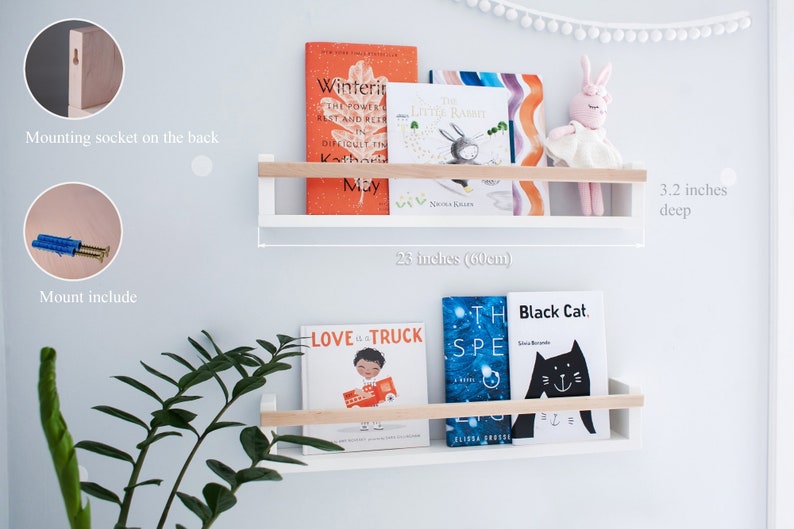 One White Nursery Wall Shelf for Kids Room Floating Shelf Etsy