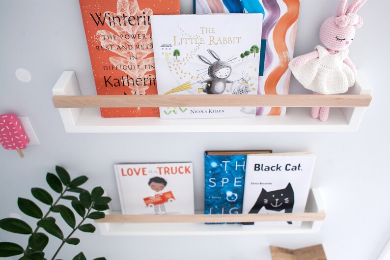 One White Nursery Wall Shelf for Kids Room Floating Shelf Etsy
