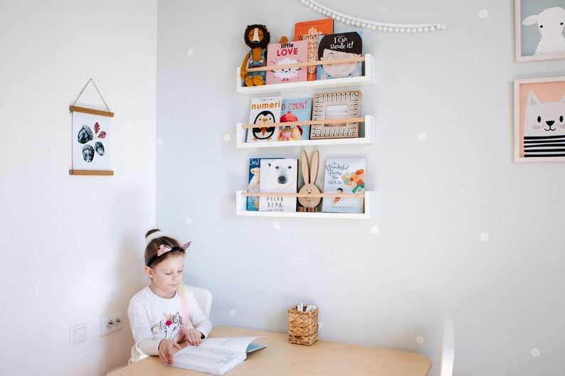 One Nursery Wall Shelf for Kids Room Floating Shelf Decor Etsy