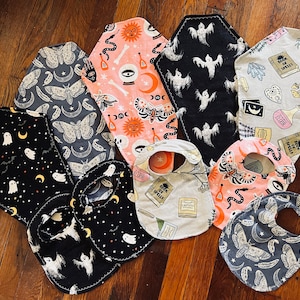 Coffin Burp Cloths And Bibs | Matching Sets | Spooky Baby Accessories