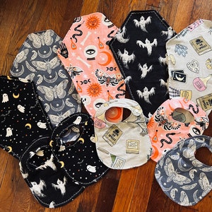 Coffin Burp Cloths And Bibs | Matching Sets | Spooky Baby Accessories