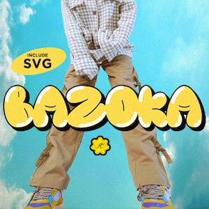 BAZOKA BUBBLE Font | Graffiti Font, Logo Font, Canva Font, Cricut Font, Bold Font, Urban font, 70s font, 80s font