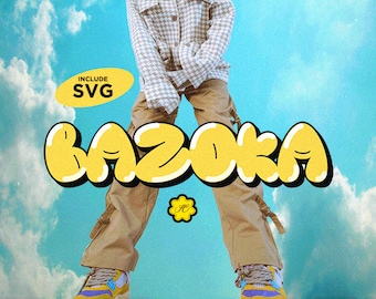 BAZOKA BUBBLE Font | Graffiti Font, Logo Font, Canva Font, Cricut Font, Bold Font, Urban font, 70s font, 80s font