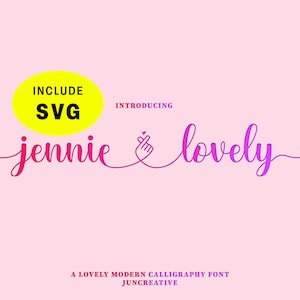 Jennie Lovely - Romantic Font, Calligraphy Font, Modern Calligraphy, Heart Fonts, Wedding Font, Invitation Font, Script Font, Cricut Font