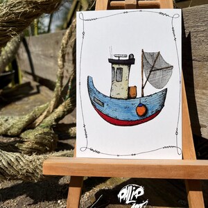 Maritime Postkarte Kutter Fischerboot