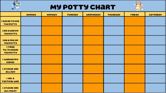 Potty Training Chart-bluey-digital Download-instant Download-printable 