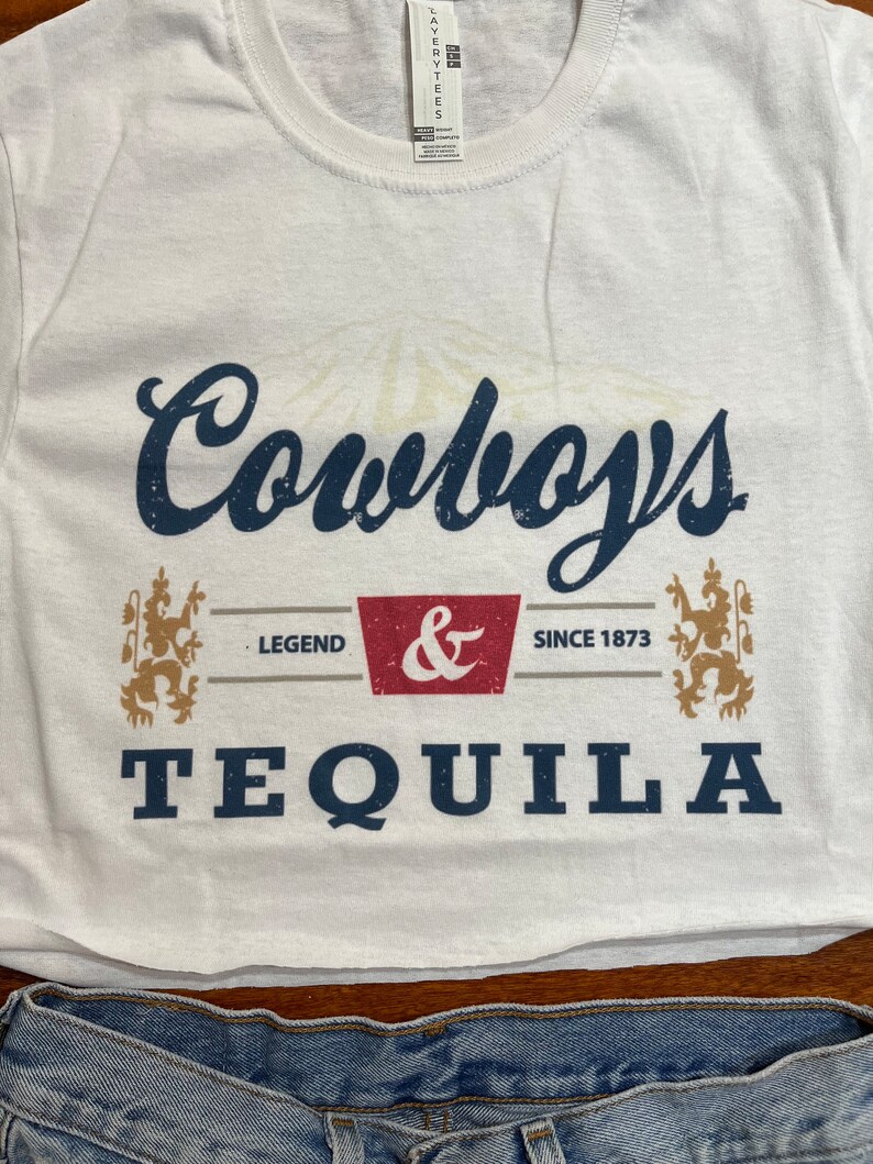 Cowboys & Tequila Crop Top Etsy