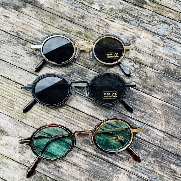 Vintage retro small round Sunglasses Luxury Steampunk Eyeglasses Street Shooting Eyewear UV400 Sun Glasses - Y2K Sun Glasses - Punk