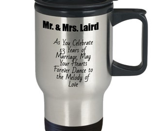 Marriage milestone gift, 13th anniversary mug, marriage journey mug, anniversary gift for couple, romantic milestone mug, Love-filled 13th
