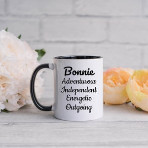 Bonnie Mug, Bonnie Character Traits Mug, Bonnie Name Meaning Mug, Coffee Cup For Bonnie, Gift Idea For Bonnie