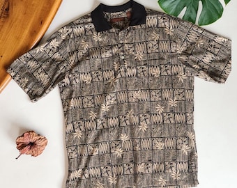 Auténtica camisa hawaiana vintage / Estampado de hojas tropicales de Tori Richard / Camisa Aloha para hombre / Talla grande