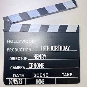 Personalised Clapper Board Theme Party Music For Him For Her  Occasion Birthday Wedding Prom Party  Christmas Personalized  Film maker