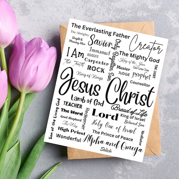 Names of Jesus Christ, Christian Art, Easter Gift, Titles of our Savior