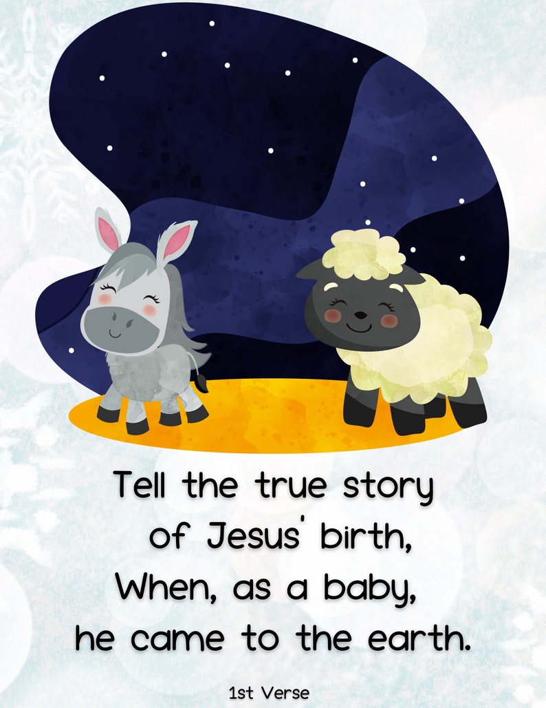 The Nativity Song, Singing Time, Singing Time Print Out, Teaching