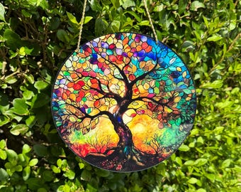 Tree of Life 8” Acrylic Window Wall Art Hanging Decor