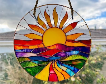 Sun & Landscape 8” Acrylic Window Hanging Decor Suncatcher