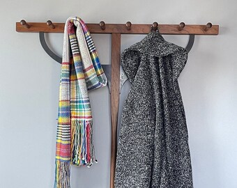 Handwoven plaid scarf: Pile of Legos