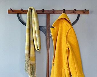 Handwoven plaid scarf: Fields of Gold