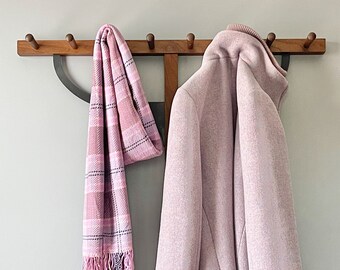 Handwoven plaid scarf: Lilacs
