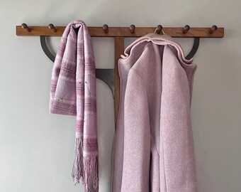 Handwoven plaid scarf: Black Raspberry Frappe