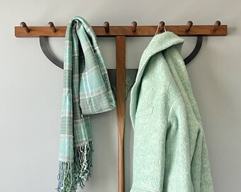 Handwoven plaid scarf: Overcast