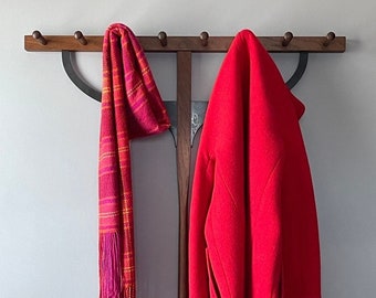 Handwoven plaid scarf: Bittersweet