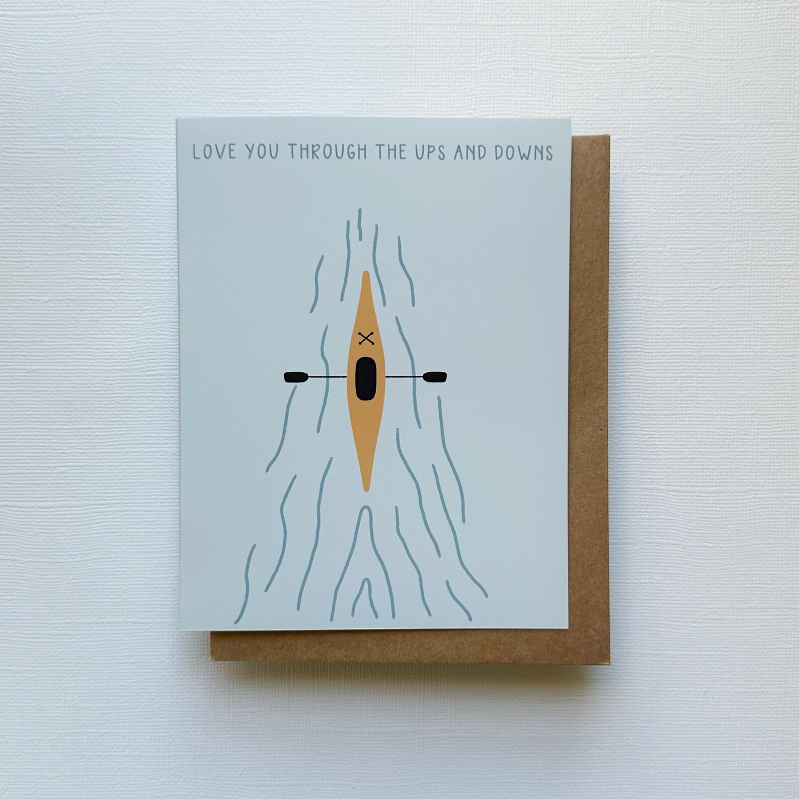 Kayaking Card Through the Ups and Downs Card, Love You Card, Kayaking Card, Adventure ...