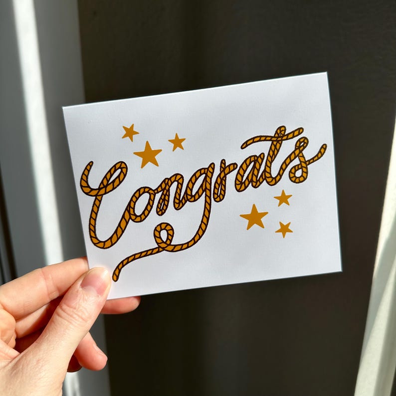 Congrats Card, Congratulations, Western Themed Congrats Card, Rope ...