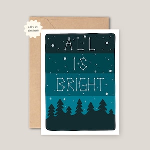 Carte de voeux de vacances Tout est lumineux, Carte de voeux ciel nocturne, Carte de voeux ciel étoilé, Carte de voeux festive, Carte de voeux