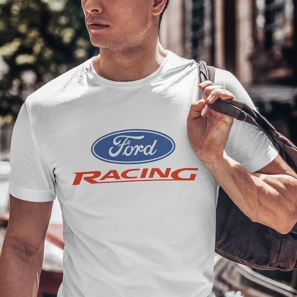 Ford Racing T-Shirt, Cars & Trucks Shirts, Ford Motor Company Logo, Ford Racing High Quality Print Unisex Tee, Unisex T-Shirt
