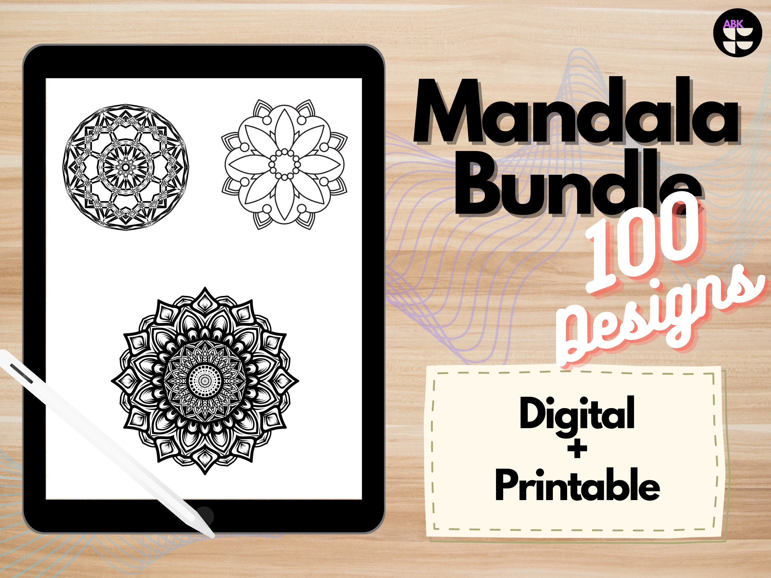 100 Adult Mandala Coloring Pages | Digital and Printable | Cure ...
