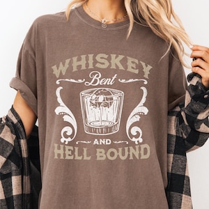 Whiskey Bent & Hell Bound Shirt, Country Music Shirts, Western Cowgirl Shirt, Rodeo Tshirt, Unisex Western Graphic Tee, Comfort Colors