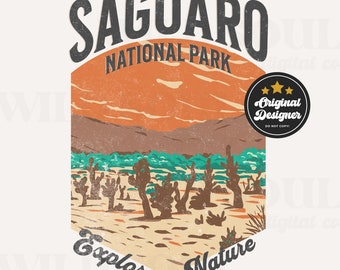 Saguaro National Park PNG: Adventure Travel Design (Instant Download)