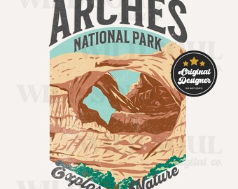 Arches National Park PNG: Utah Adventure Design (Digital Download)