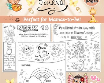 Pregnancy Journal: Weekly Tracker, Keepsake, First-Time Mom (PDF Download)