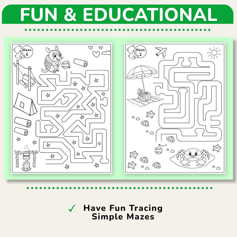 Pre-K Maze Worksheets: Fun Mazes to Learn Letters & Practice Pencil Control (Printable PDF) image 6