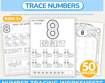 Schede di lavoro per il tracciamento dei numeri: attività di apprendimento prescolare (download PDF)